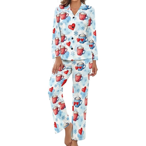 Top-kevin Womens Pajamas Set Dinosaur Skulls Bones Soft Long Sleeve Sleepwear Button Down Sets