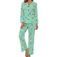 thumbnail image 1 of Top-kevin Womens Pajamas Set Hearts Leopard Lips Pattern Soft Long Sleeve Sleepwear Button Down Sets, 1 of 12