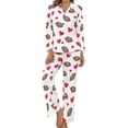 thumbnail image 1 of Top-kevin Womens Pajamas Set Hearts Leopard Lips Pattern Soft Long Sleeve Sleepwear Button Down Sets, 1 of 12