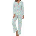 thumbnail image 1 of Top-kevin Womens Pajamas Set Passover Symbols Pattern Soft Long Sleeve Sleepwear Button Down Sets, 1 of 12