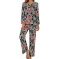 thumbnail image 1 of Top-kevin Womens Pajamas Set Stars Leaves Pattern Soft Long Sleeve Sleepwear Button Down Sets, 1 of 6