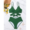 thumbnail image 1 of Top-kevin Womens Tummy Control Bathing Suits Modest High Waisted Bikini Sets Cute Halter 2 Piece Swim Suit, 1 of 10