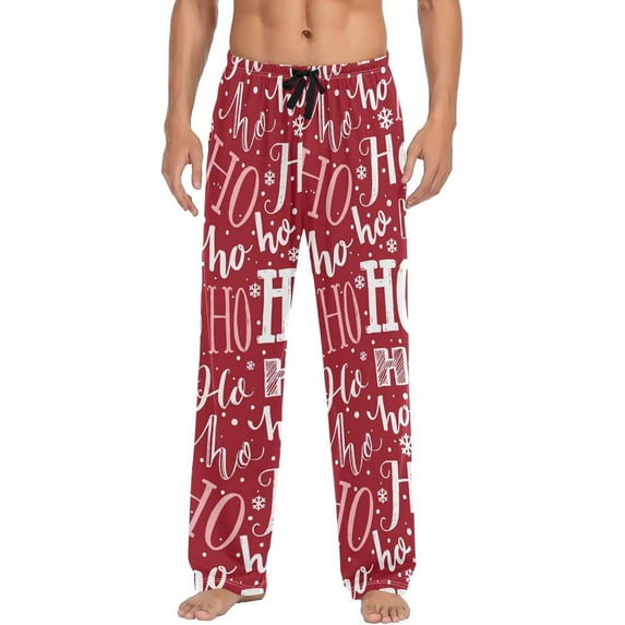 Top-kevin Xmas Hohoho Pajama Pants for Men PJs Bottoms Sleep Lounge Pants with Pockets