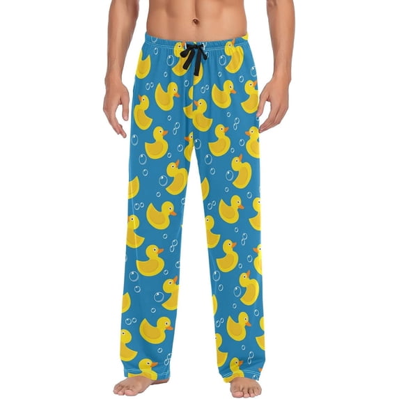 Top-kevin Yellow Duck Pajama Pants Mens Lounge Pants Super Soft Men Pajama Bottoms with Pockets Drawstring