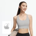 thumbnail image 1 of Top-kevin Yoga Bras Lightweight Cloud Series Sports Bra for Women Low Impact Sports Spaghetti Thin Strap Mesh Splicing Style, 1 of 9