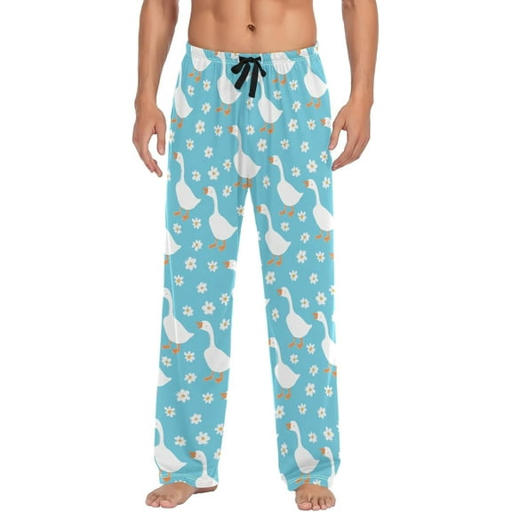 Top-kevin white Duck Goose floral Pajama Pants Men's Lounge Pants Straight-Fit Men Pajama Bottoms