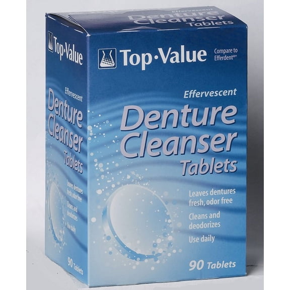 Top-value Effervescent Denture Cleanser Tablets - 90 Tablet
