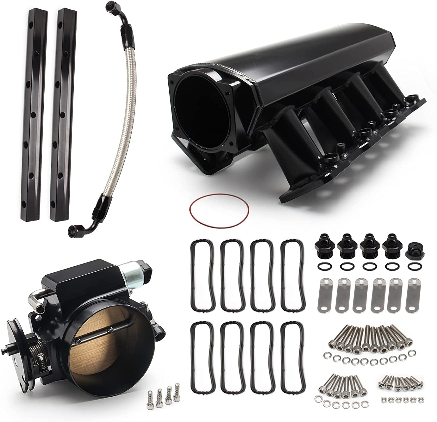 Top10 Racing Intake Manifold with Fuel rail fit 102mm Throttle Body Sheet Metal Fabricated EFI 15° Throttle Opening Compatible with Chevrolet Chevy G Top10 Racing Intake Manifold Kit with Fuel rail fit Sri Lanka | Ubuy