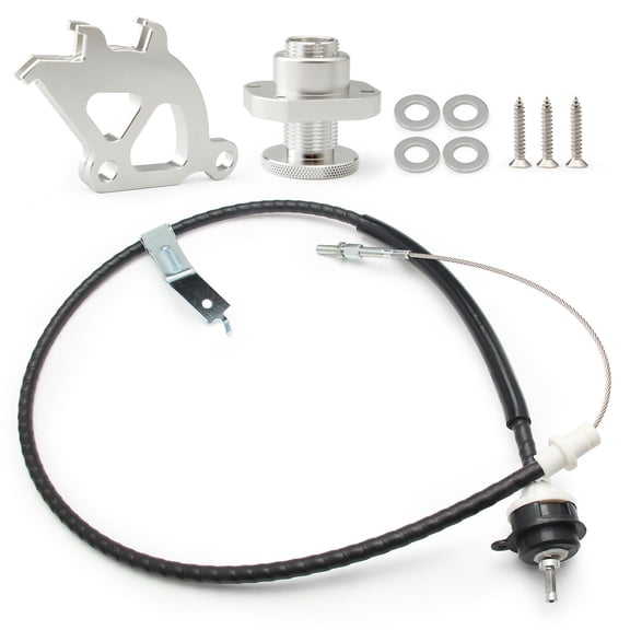 Top10 Racing For 1979-1995 Mustang Adjustable Clutch Cable Quadrant and Firewall Adjuster Kit (Silver)