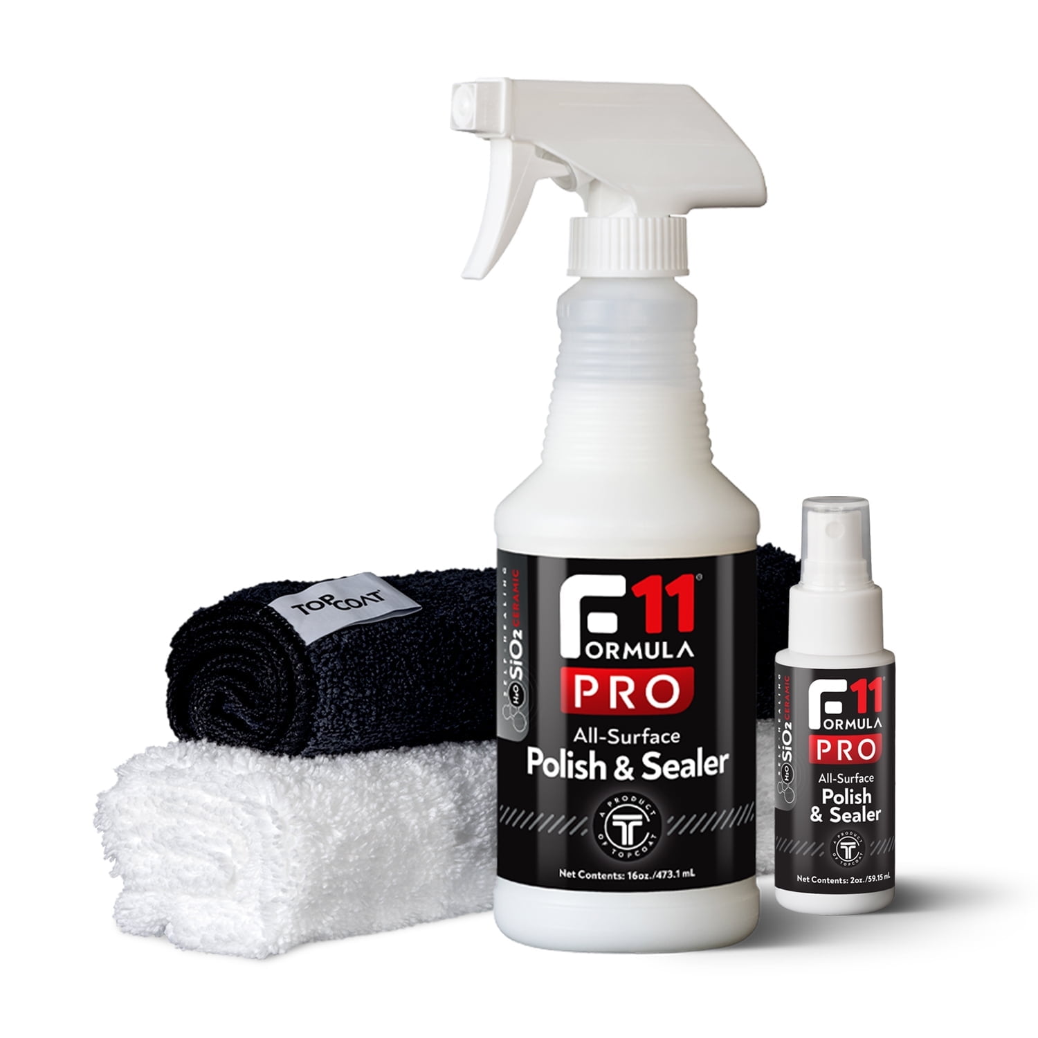 TopCoat F11PRO Starter Kit - F11PRO Kit with 16-Ounce Spray, 2-Ounce Travel Bottle, and 2 Microfiber Towels