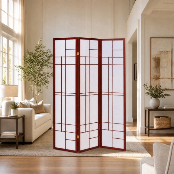 TopComfy 3 Panel Folding Floor Screen Room Divider,Freestanding Wooden Frame Privacy Partition Space Divider,Portable Adjustable Decorative Panel for Bedroom Living Room, White