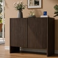 thumbnail image 1 of TopComfy 35" Sideboard Buffet Cabinet with 2 Doors, Coffee Bar Storage Cabinet with Adjustable Shelves, Curved Edge MDF Display Cabinet for Kitchen Dining Room, Dark Walnut, 1 of 8