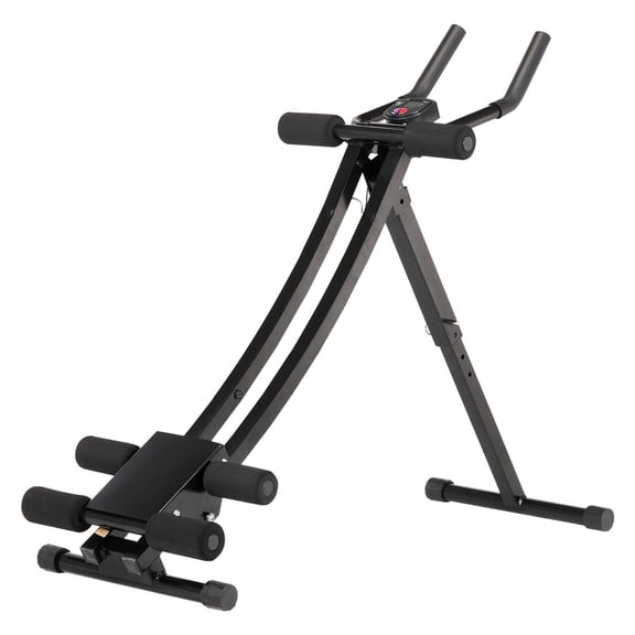 TopComfy Adjustable AB Workout Machine Exercise Trainers Home Gym Core Abdominal Training Equipment Dual Curved Track 440LB Capacity Foldable Ab Trainer for Core Strength Fitness, Black