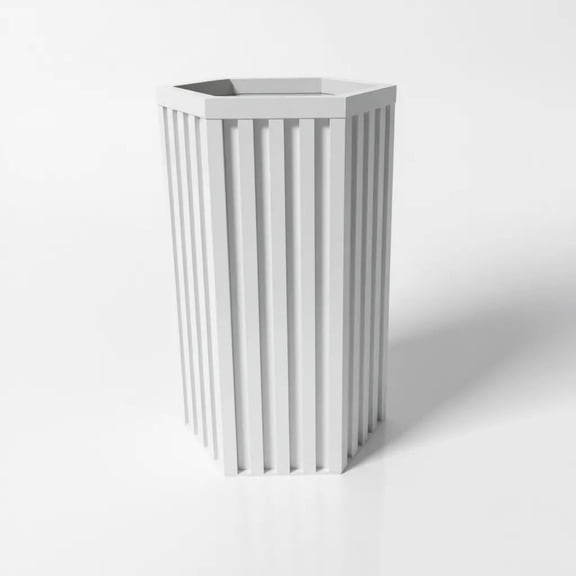 TopComfy Hexagon Column Planter Decorative Geometric Flower Pot Adjustable Planting Depth Efficient Drainage System Space Saving Vertical Design for Flowers Herbs Greenery, White