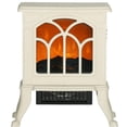 thumbnail image 1 of TopComfy Electric Fireplace Stove Heater with Realistic Log Set Flame Effect Freestanding Design Adjustable Heat Settings for Living Room Bedroom, Beige, 1 of 6