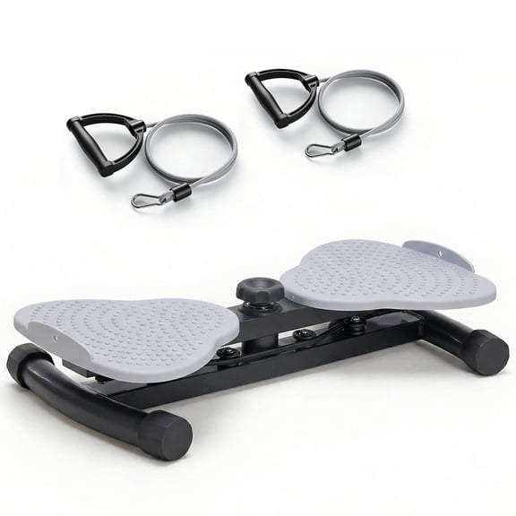 TopComfy Waist and Abdomen Rotation Machine Abdominal Exercise Trainer with Dual Side Tension Ropes, Noise-Free Core Twist Board for Abs Fat Reduction Home Gym, Gray