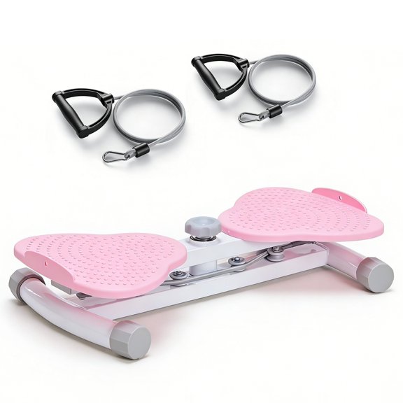 TopComfy Waist and Abdomen Rotation Machine Abdominal Exercise Trainer with Dual Side Tension Ropes, Noise-Free Core Twist Board for Abs Fat Reduction Home Gym, Pink