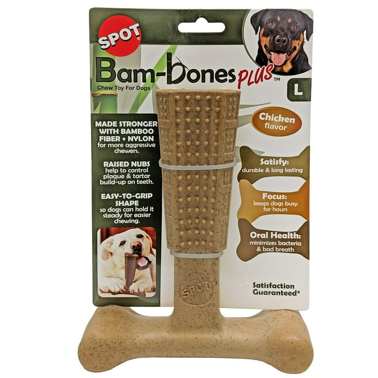 SPOT Bam-Bones Plus T-Bone Dog Chew Toy, 7