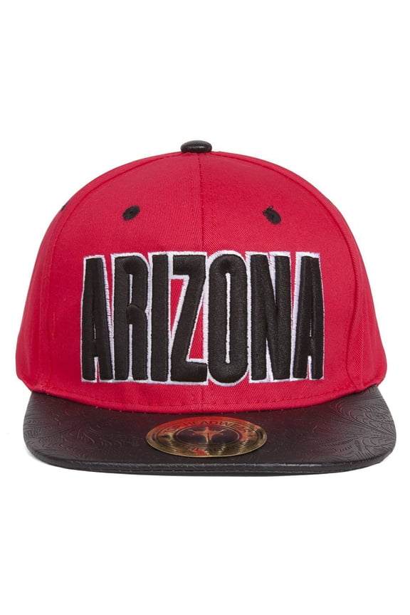 TopHeadwaer Arizona City Snapback w/ Floral Flat Bill - Red/Black