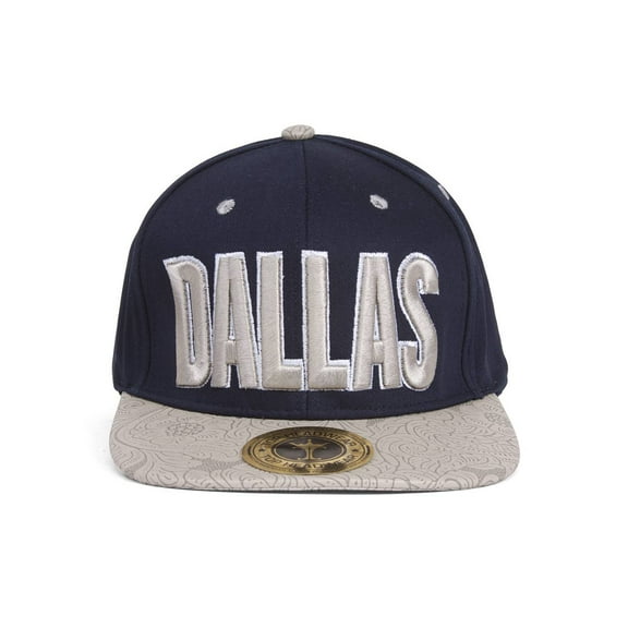 TopHeadwaer Dallas City Snapback w/ Floral Flat Bill - Navy/Ivory