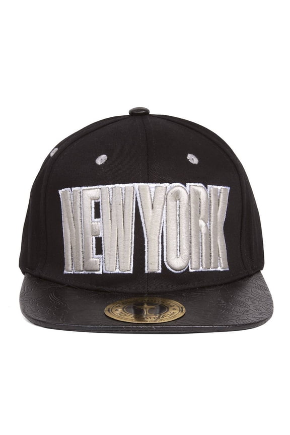 TopHeadwaer New York City Snapback w/ Floral Flat Bill - Black