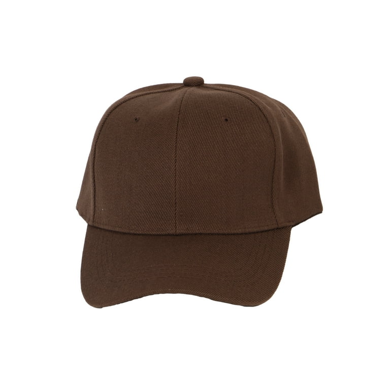 TopHeadwear Men's Plain Baseball Cap - Adjustable Solid Color Ball Hat For  Men or Women Brown