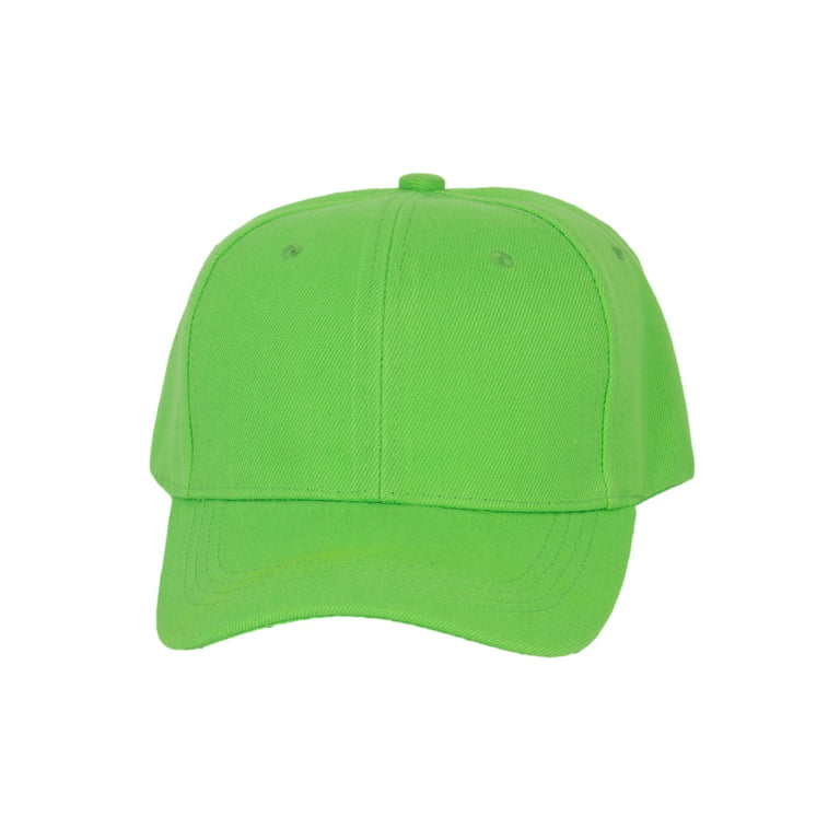 TopHeadwear Men's Plain Baseball Cap - Adjustable Solid Color Ball Hat For  Men or Women Lime Green 