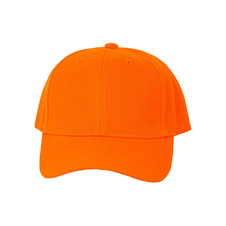 TopHeadwear Men's Plain Baseball Cap - Adjustable Solid Color Ball Hat For  Men or Women Orange
