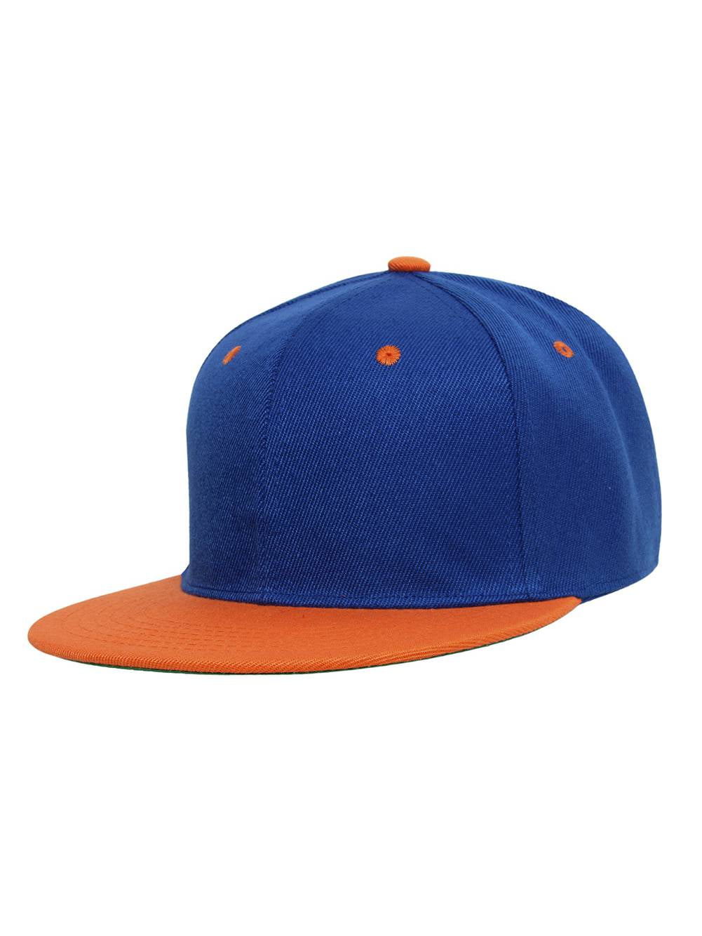 The Snapback Flatbill - Orange on Blue