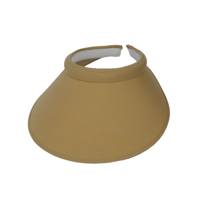 TopHeadwear Women's Wide Brim Visor Sports 5 Inch Wide Clip On Cap, Khaki