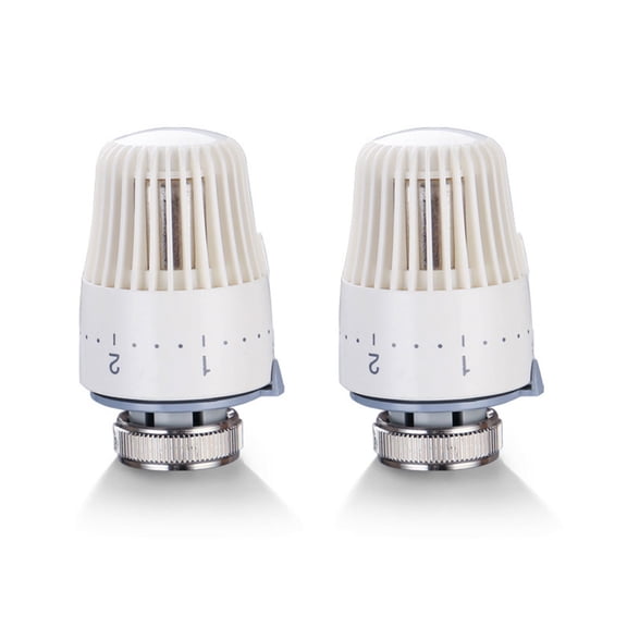 TopHomer 2PCS Thermostatic Radiator Head Thermostatic Radiator Valve Heating System Replacement Head White