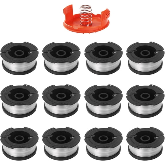TopHomer AF-100 String Trimmer Line Spool Replacement Competible for MTC220, MTE912, NST2018, NST1118, NST2118, LST220, LST300, LST400, LST420, LST136 (12 Coils + 1 Lid + 1 Spring)