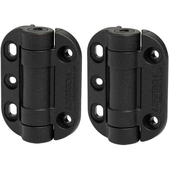 TopKlik Self Closing Gate Hinges | Self-Aligning Heavy Duty Spring Hinges | Pool Safety Hinges | Any Square Post, Aluminum Gates | Black