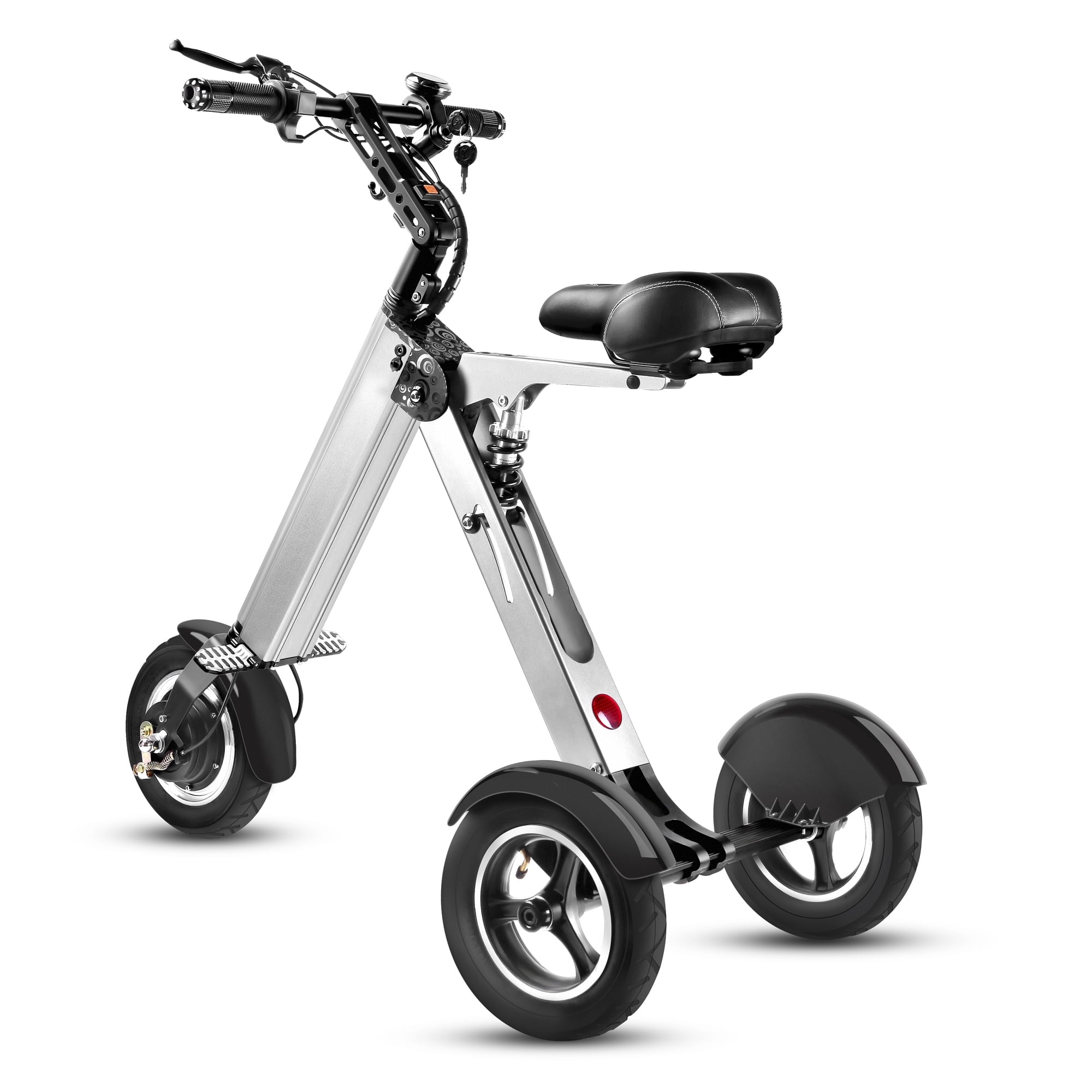 TopMate ES32 Electric Tricycle Foldable E-Scooter with Seat for Adults 15 mph, Lightweight 3 Wheel Mobility Scooter with Reverse Function and 10" Tires, Electric Trike for Commuting