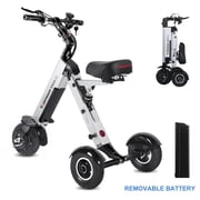 TopMate ES33 Powered Mobility Scooter 3 Wheels Foldable Trike with Seat for Adults Senior, 8 inch Tires Lightweight Electric Scooter with Removable 36V 7.8AH Battery & Reverse Function