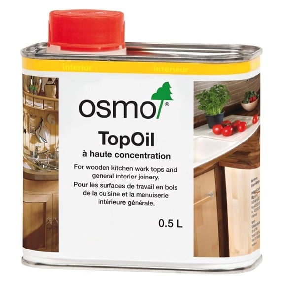 TopOil High Solid Wood Finish - 0.5L Clear Matte Hardwax Oil - Food Safe Countertop & Chopping Board Sealer - Water & Chemical Resistant