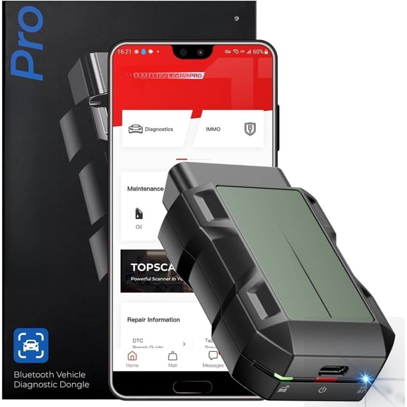 TopScan ,  OBD2 Scanner  for iOS & , Diagnostic Scan Tool  System for , Bi-Directional Scanner, Code Reader with 13+ Hot Reset Service, FCA AutoAuth