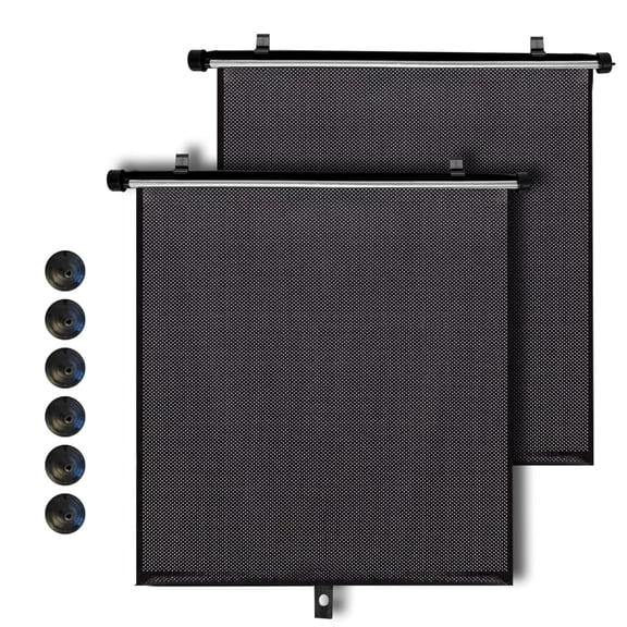 TopShade Retractable Side Window Roller Shade, UV Protection, Heat Blocking, 2 Pack, Large