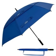 TopShade Golf Umbrella 62 Inch - Windproof Large Double Canopy, Waterproof Blue Golf Shade Shelter for Rain & Sun with Automatic Open