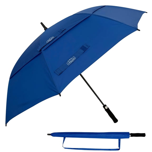 TopShade Golf Umbrella 68 Inch - Windproof Oversized Double Canopy, Waterproof Extra Large Blue Golf Shade Shelter for Rain & Sun with Automatic Open