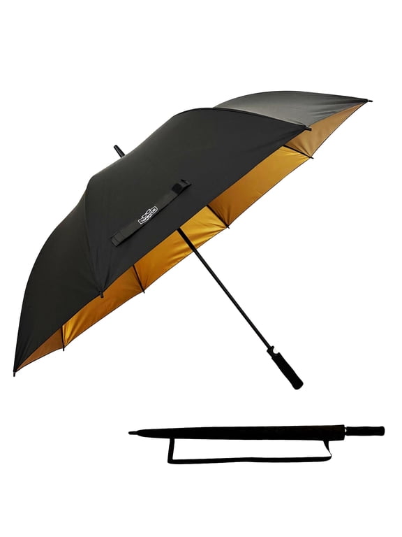 Golf Umbrella Large Canopy, Windproof UV Protection Waterproof Auto Open Oversized 60 Inch Sun Rain Fiberglass Frame Golf Cart Outdoor Sports Umbrella