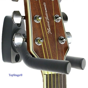 TopStage Guitar Hangers Hook Holder Wall Mount Display - Fits Guitars, Bass, Mandolin, w/Mounting Hardware