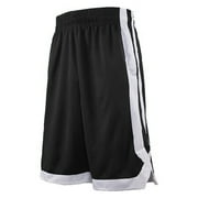 TopTie 2-Tone Basketball Shorts For Men with Pockets, Pocket Training Shorts-Black-XL