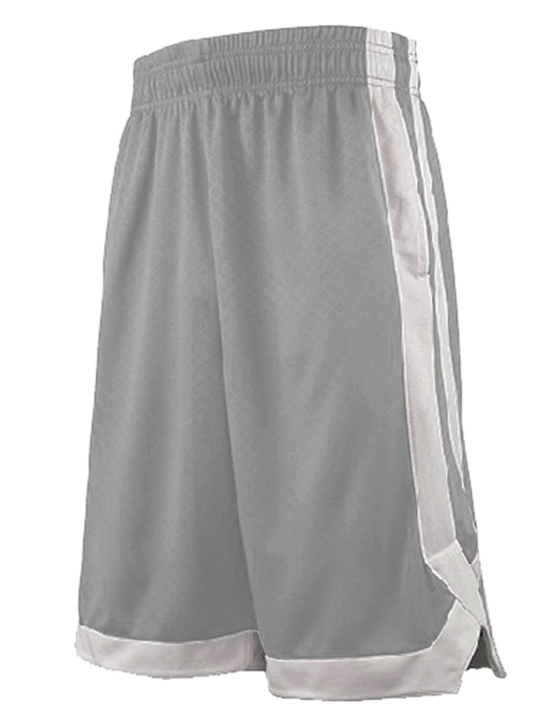 Toptie 2-Tone Basketball Shorts For Men, Grey XL, Moisture-Wicking