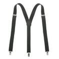 thumbnail image 1 of TopTie Men's Solid Elastic Suspenders 1 inch Y-Back Adjustable Suspenders-Black, 1 of 6