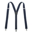 thumbnail image 1 of TopTie Men's Solid Elastic Suspenders 1 inch Y-Back Adjustable Suspenders-NavyBlue, 1 of 6