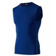 thumbnail image 1 of TopTie Mens Compression Sleeveless Base Layer, Athletic Workout T-Shirt-Blue-M, 1 of 8