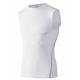 thumbnail image 1 of TopTie Mens Compression Sleeveless Base Layer, Athletic Workout T-Shirt-White-M, 1 of 7