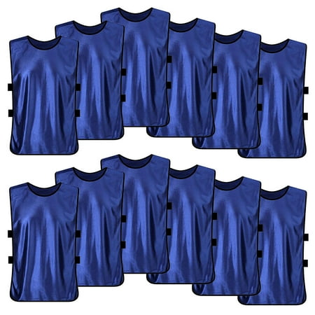 TopTie Sets of 12 Blank Training Vest, Soccer Pinnies