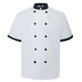 thumbnail image 1 of TopTie Unisex Short Sleeve Chef Coat Jacket, Black and White, 1 of 6